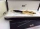 2018 Knockoff Mont Blanc Meisterstuck Ballpoint Pen Black Resin Barrel Gold Clip (1)_th.jpg